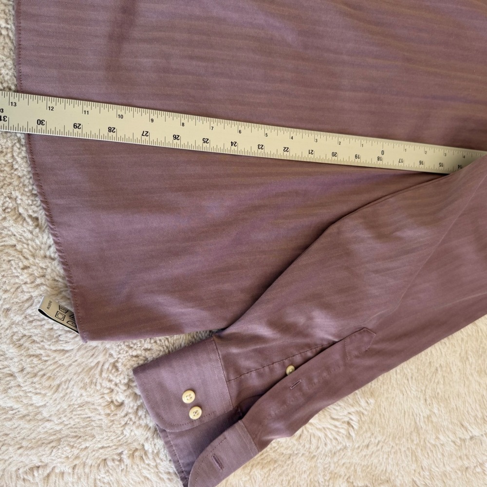 Retro Indie Grunge Herringbone Button Up Shirt Long Sleeve Ecclectic Funky Mauve - Picture 7 of 7